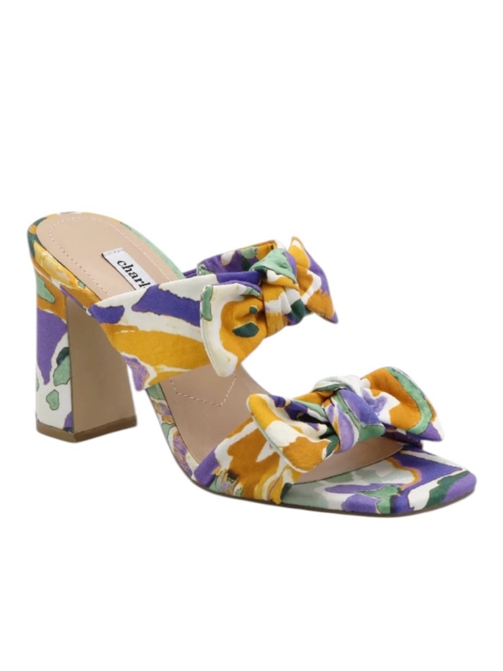 Charles David Rox Floral Knot-Front Slide Mules Size 8.5
